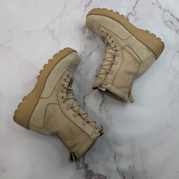 Altama Boot Size 5.5 Wide Mens Tan Suede Coyote Vibram Desert Military Combat - Picture 1 of 13